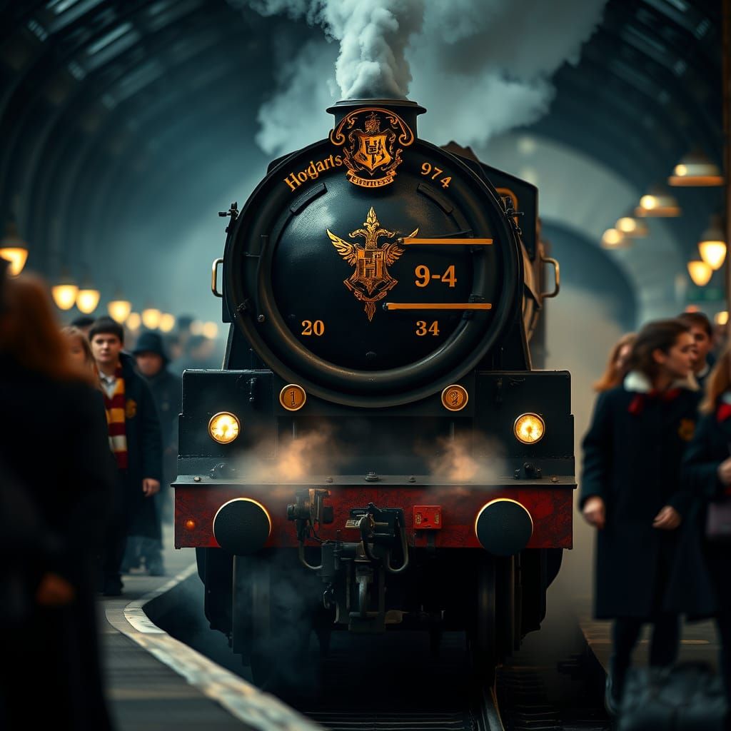 Majestic Hogwarts Express Departs Platform 9 3/4
