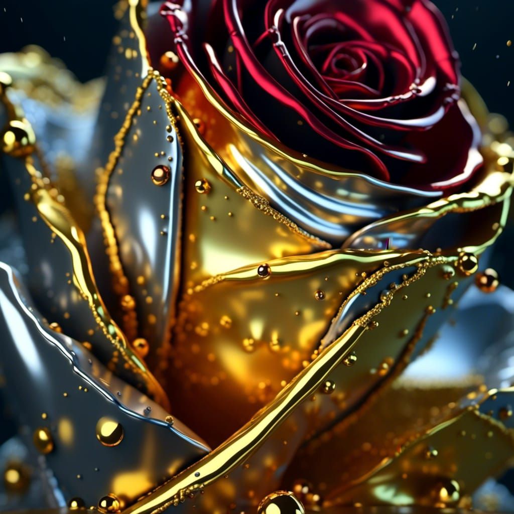 Electrically Charged Rose in Hyperrealistic Digital Art