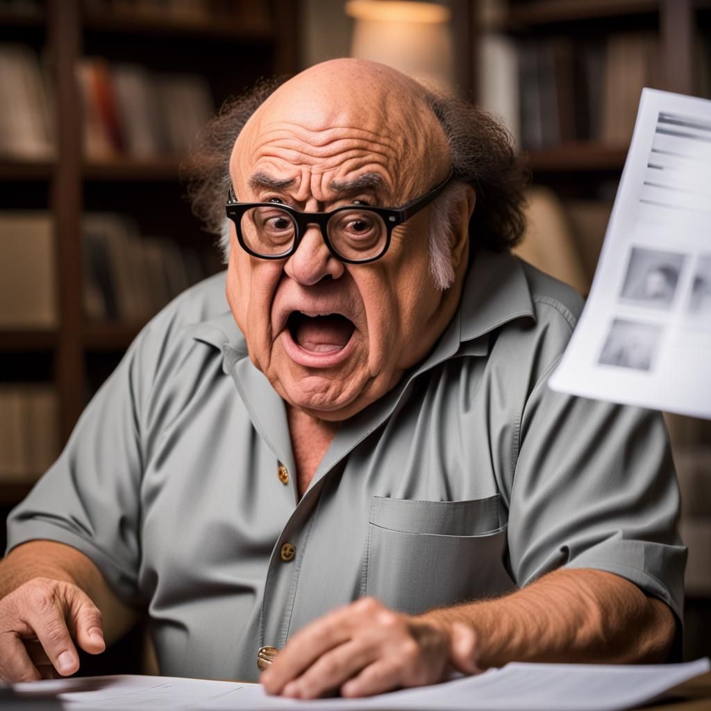 Danny Devito Overwhelmed by Tax Audit Paperwork