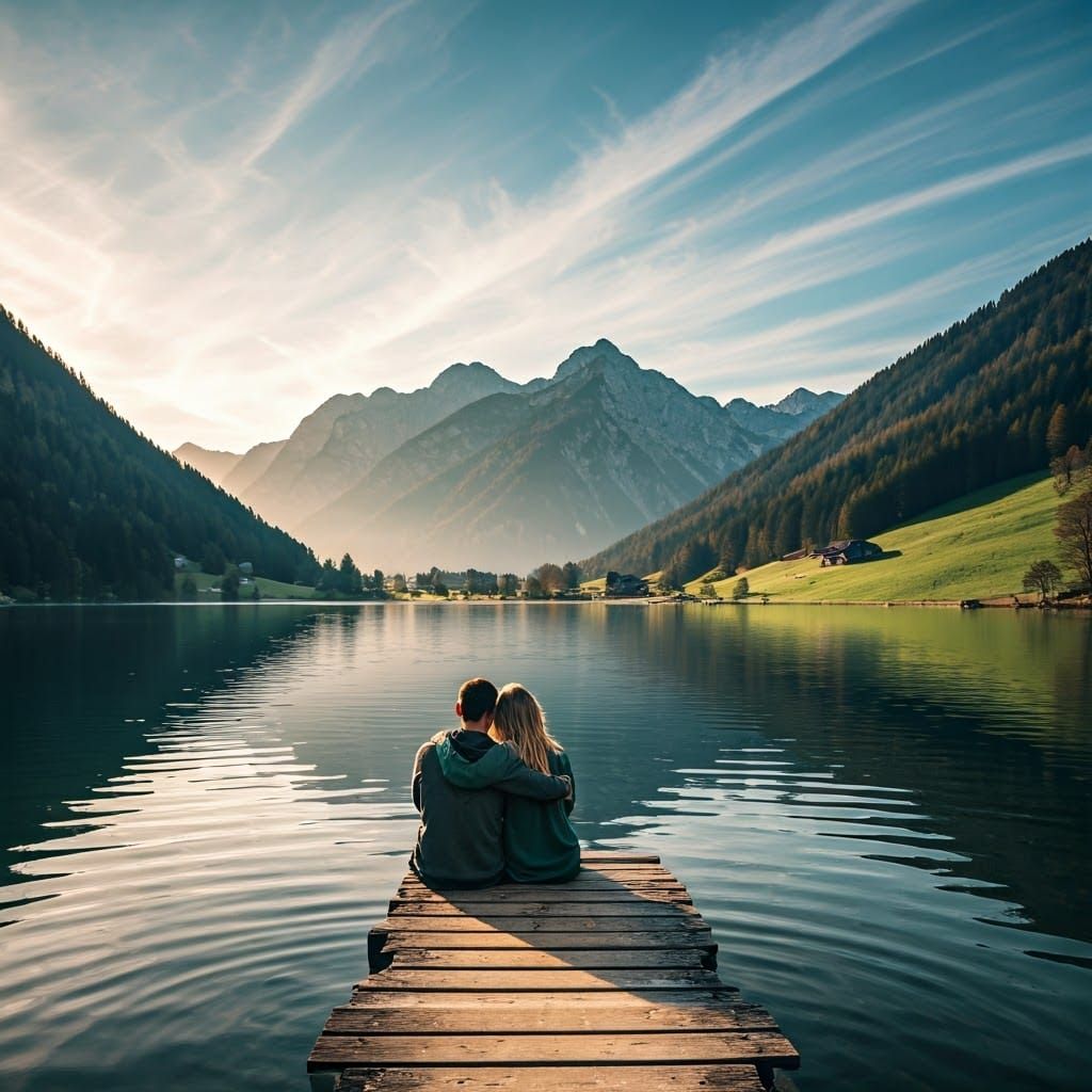 Lakescape Embrace: Spring in the Austrian Alps