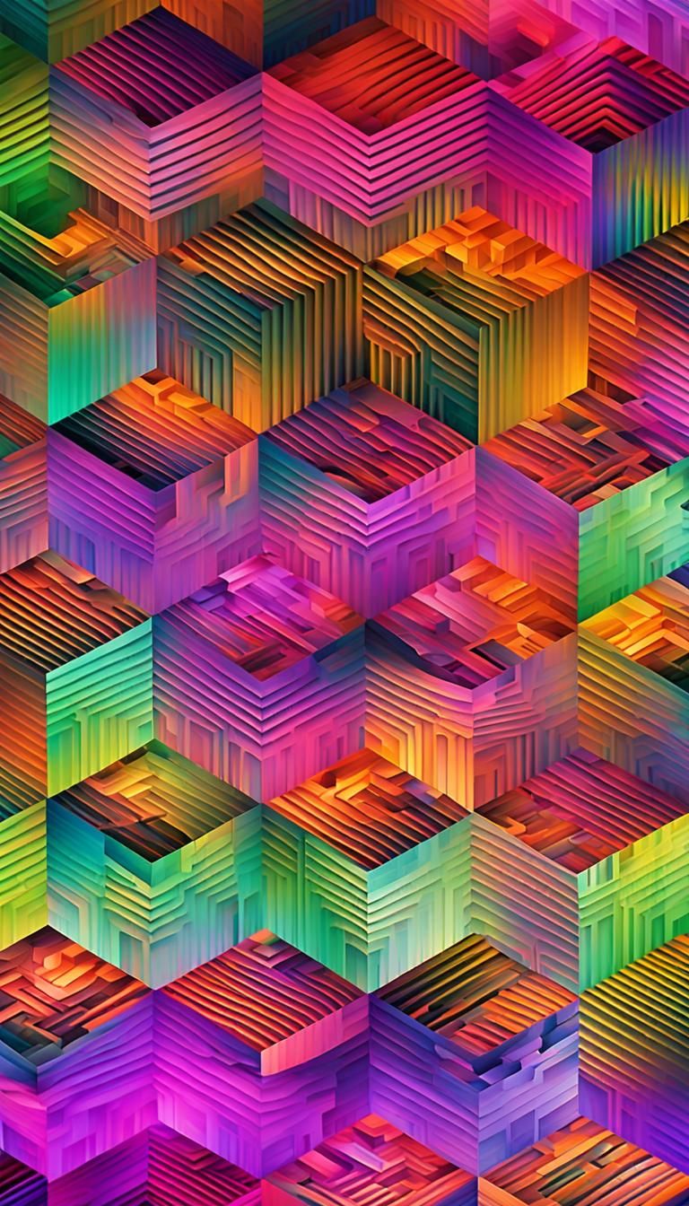 Abstract Geometric Art in Macro Photography Style