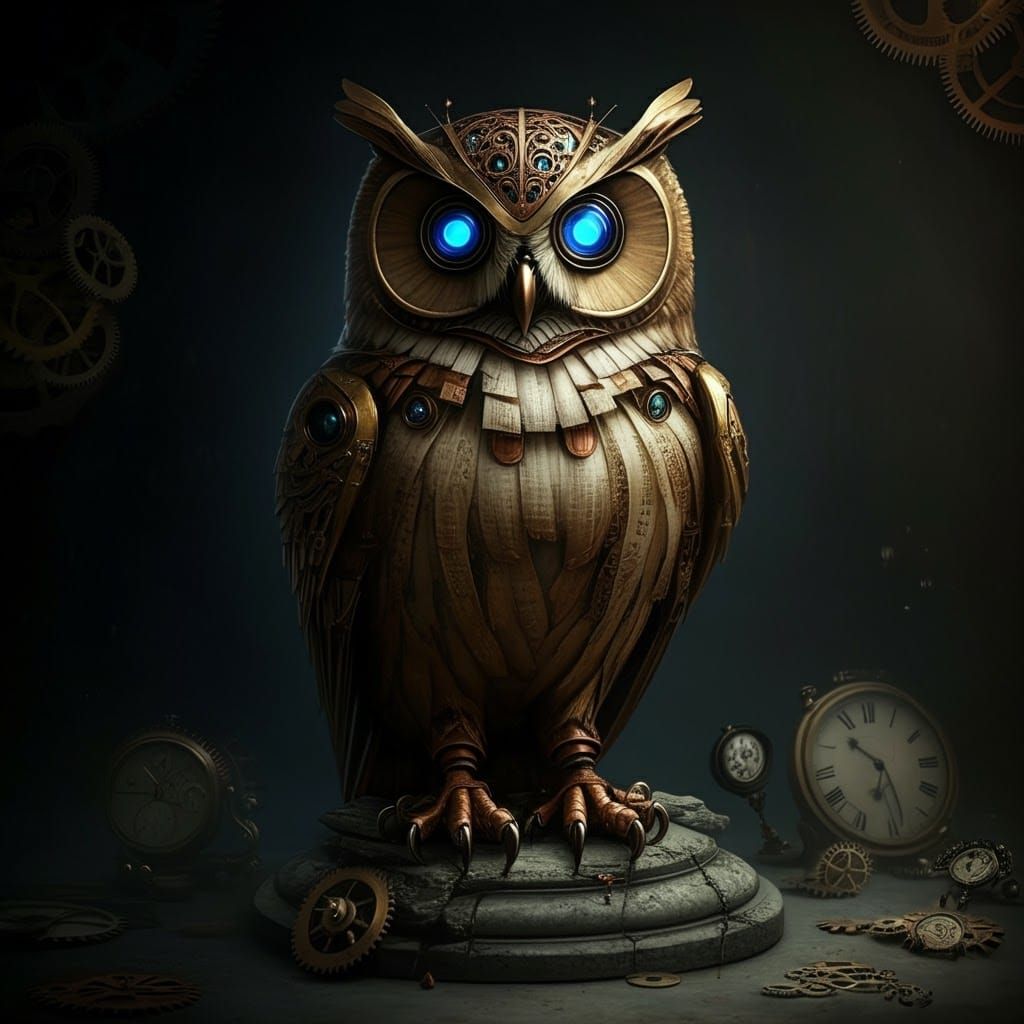 a mechanical owl