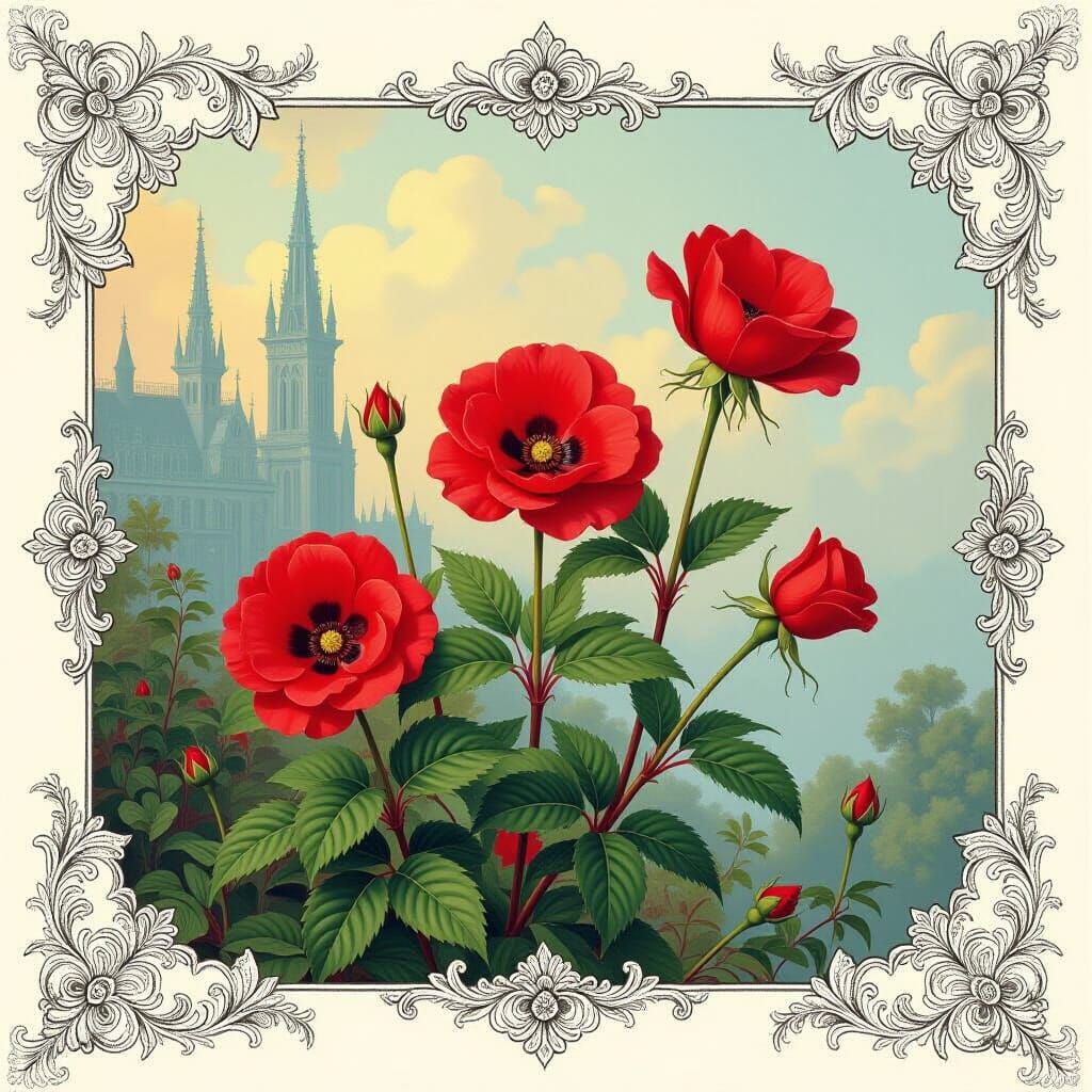 Victorian Gothic Flowers in Horror Aesthetic