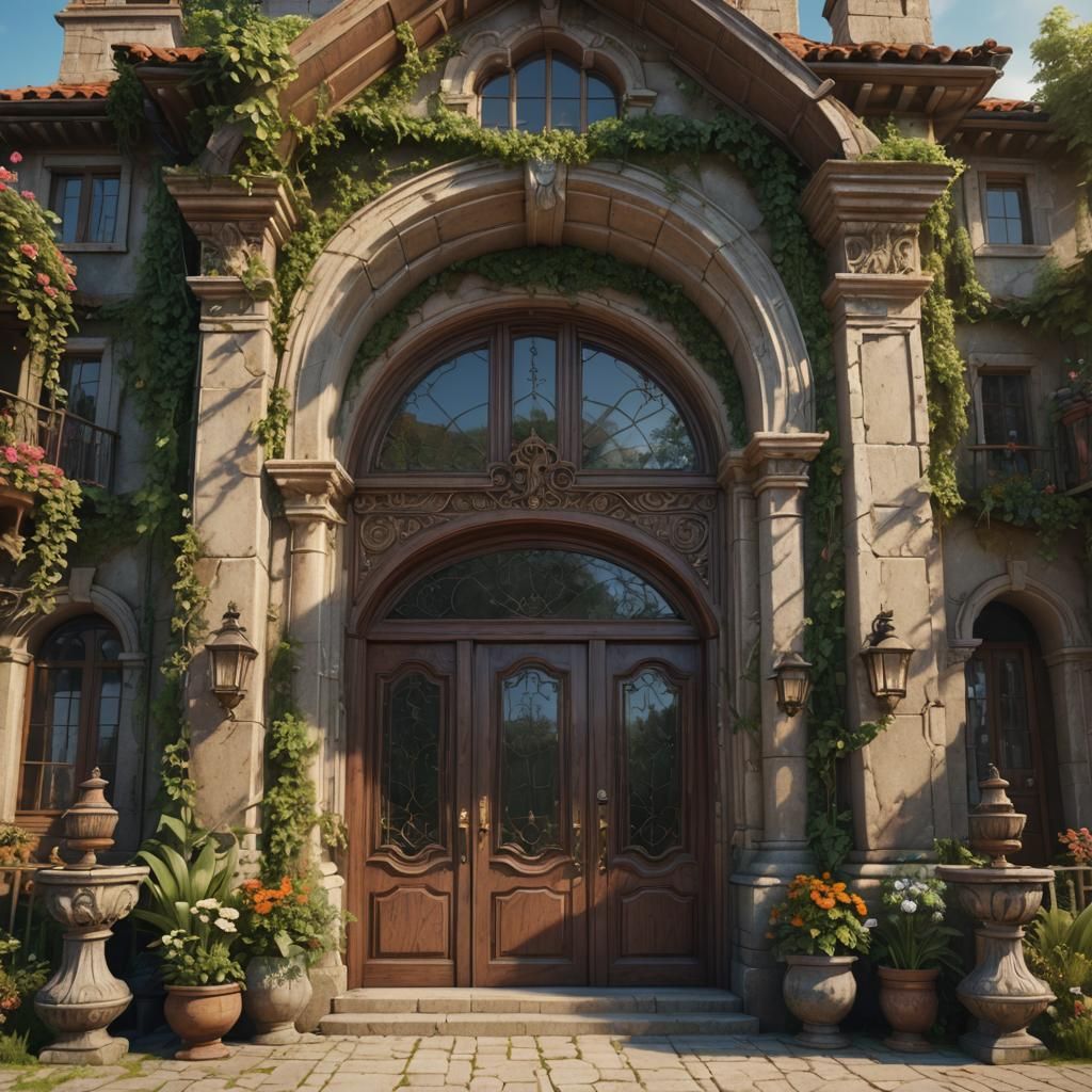 A two-story beautifully architecture house with a beautiful ...