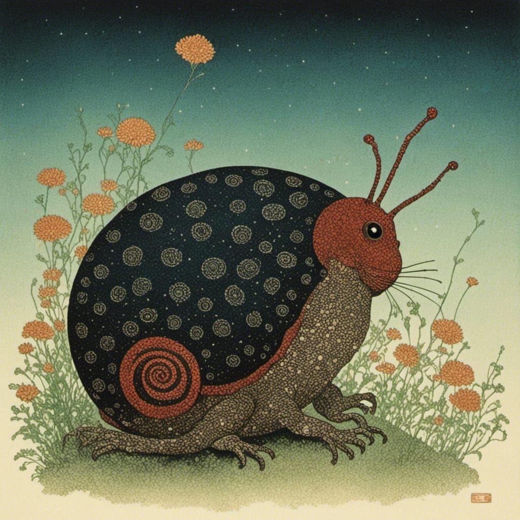 Cicada in Japanese Art Style