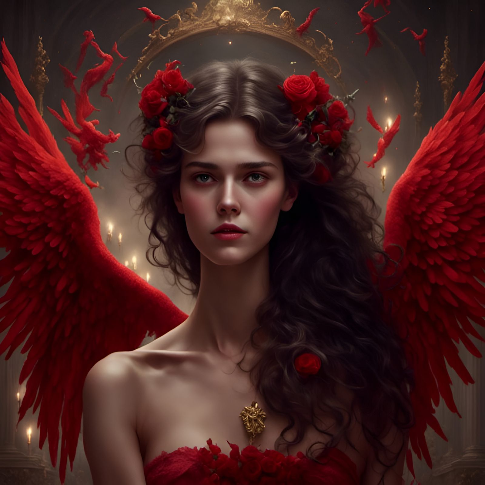 Red Angel's Reflection: A Lover's Gaze