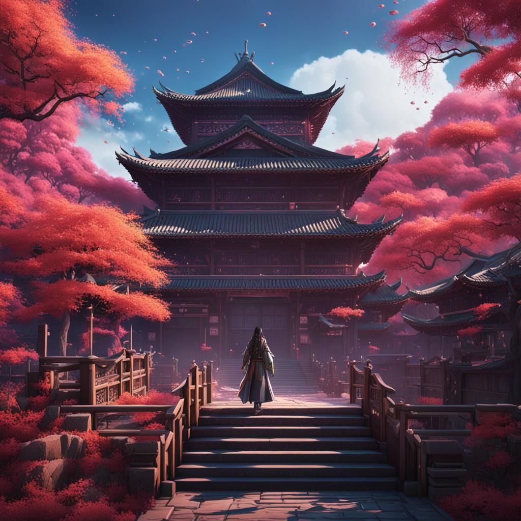 Detailed Matte Painting of Nezuko in 8K