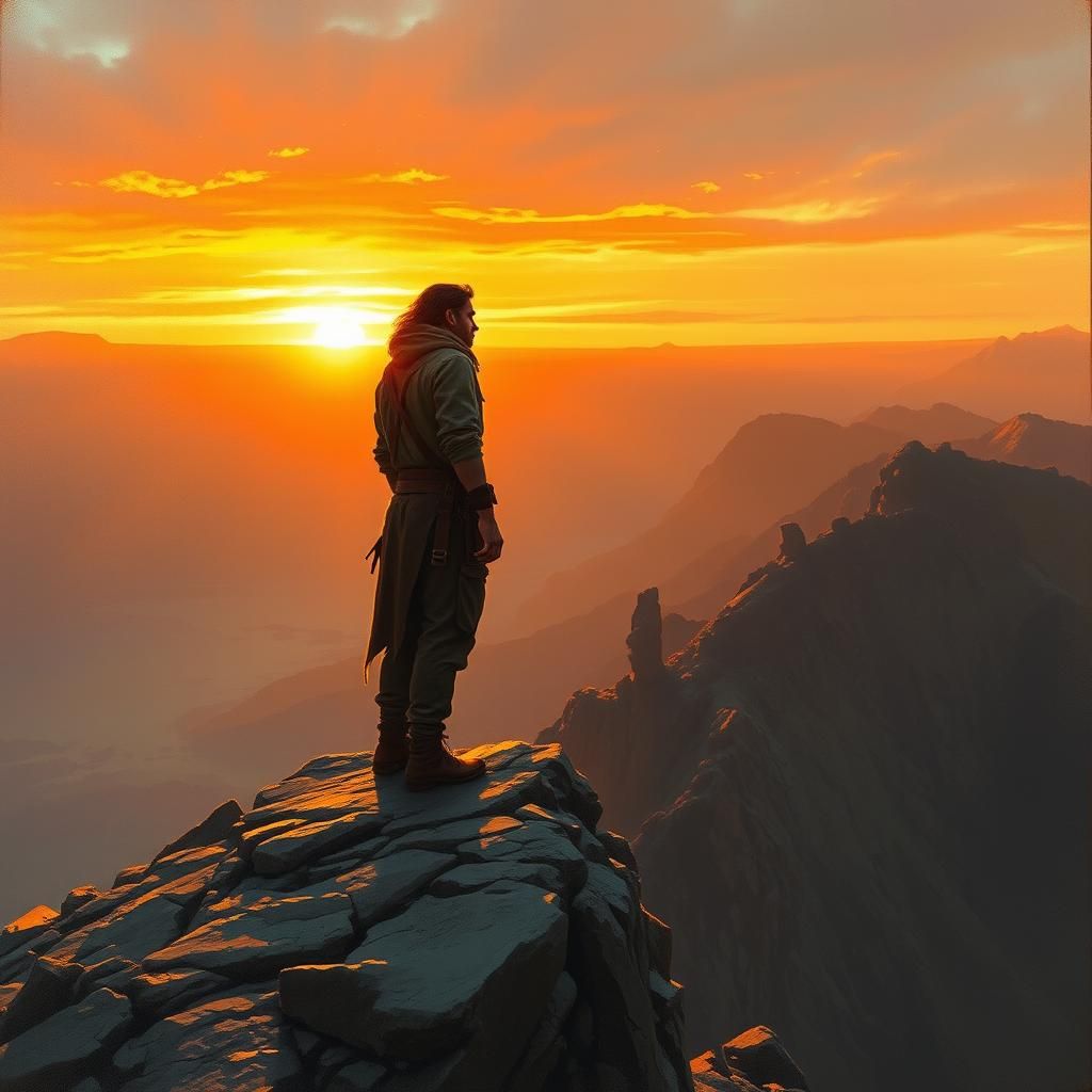 Silhouette at Sunset: A Romantic Landscape