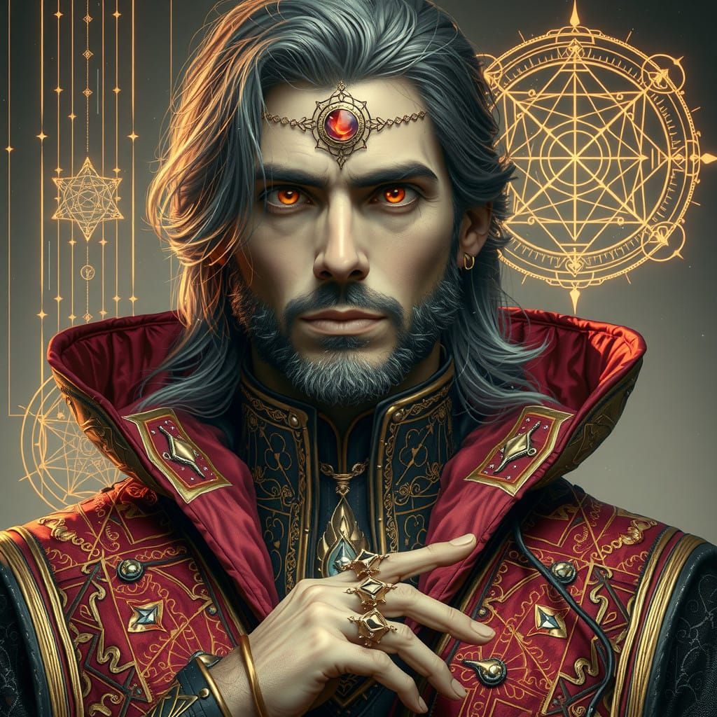 Majestic Figure Exudes Intellectual Authority and Mystique