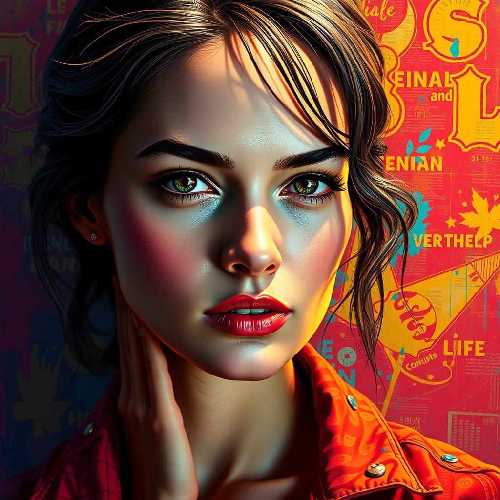 Hyperrealistic Portrait in Classic Advertising Style with Dy...