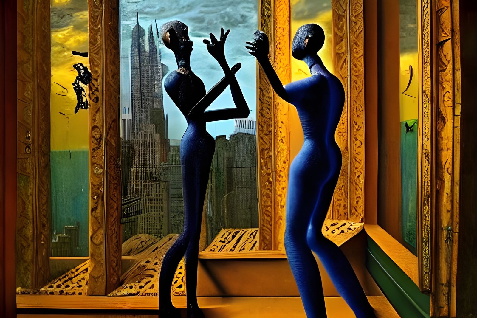 Surreal Dummies Break Glass in Surrealist Style