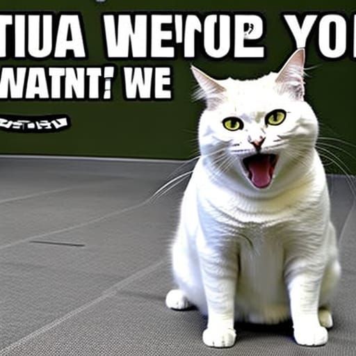 Funny Cat Meme Demands Tuna