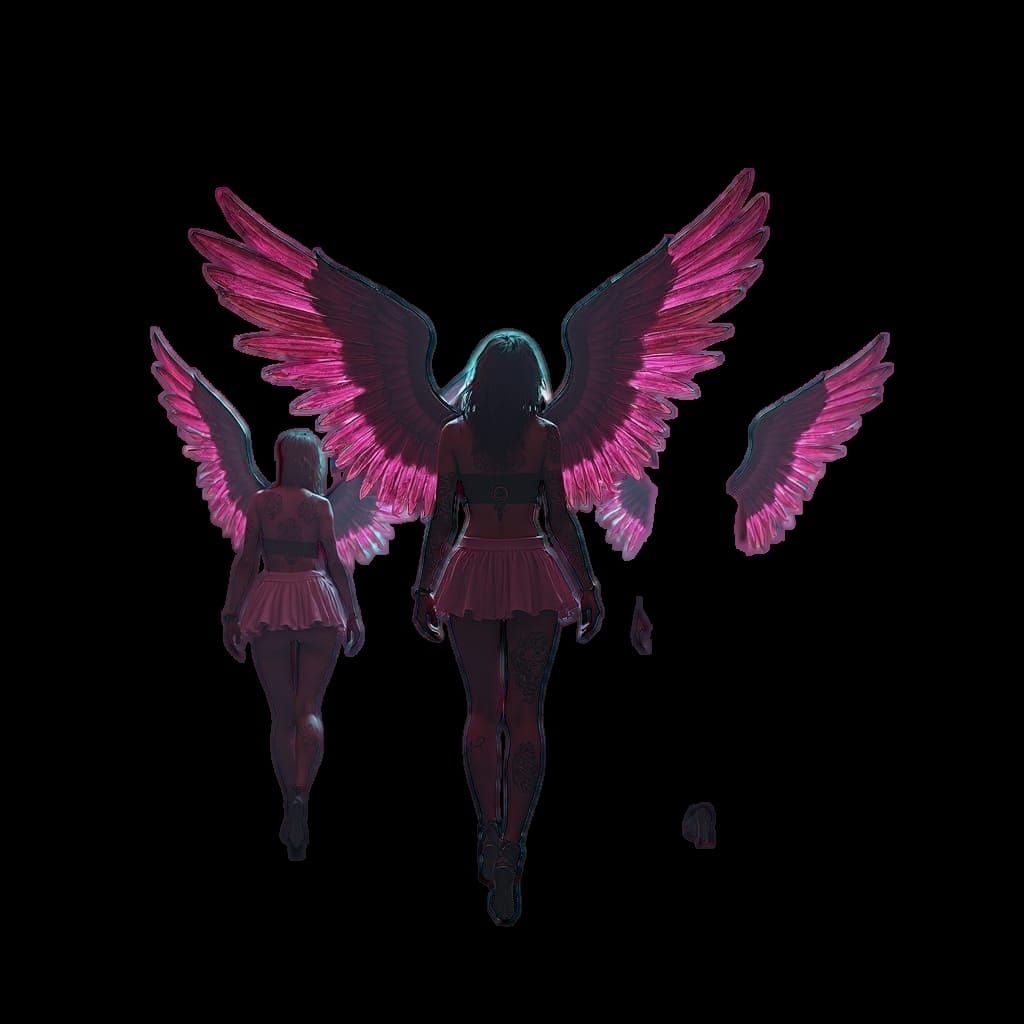 Gothic Angels Rave in Urban Graffiti Sci-Fi Fantasy