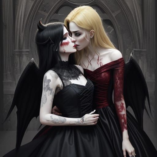 Sinister Woman in a Dress with Ripped Heart