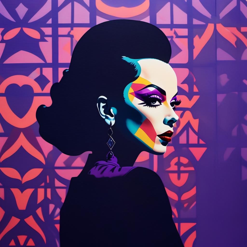 Drag Queen Silhouette in Hyperreal Style