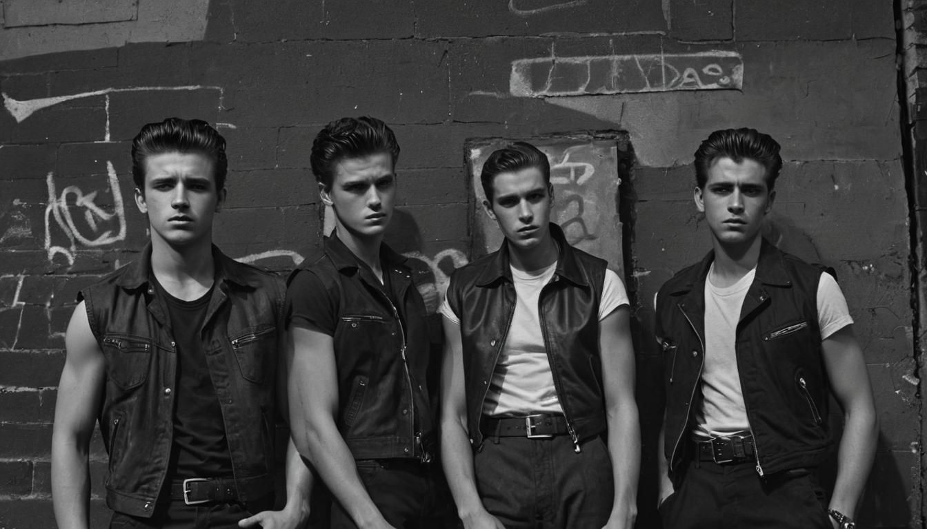 Greaser Teens in Retro 50s Style