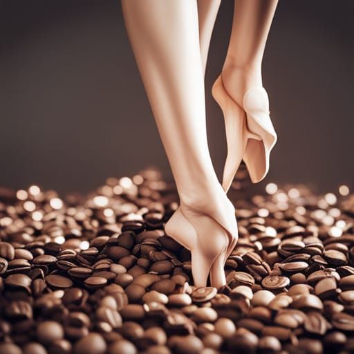Coffee Covered Feet in Origami Style