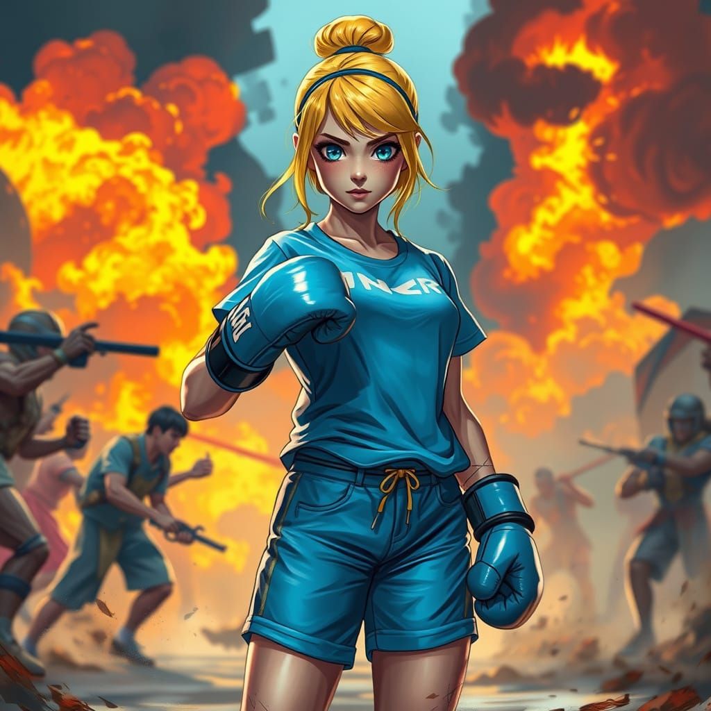 Cinderella as Cyberpunk Warrior Ready for Battle