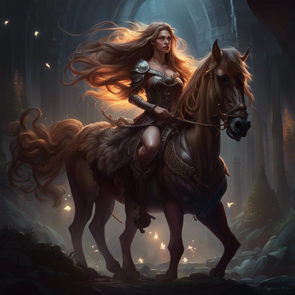 Centaur Woman Art in Dark Fantasy Style