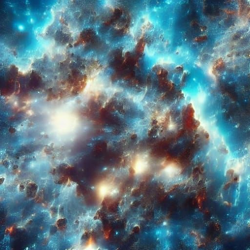 Astronaut in Space with Nebula and Stars