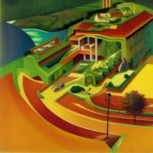 Art Deco Architecture in Abstract Fantasy Style