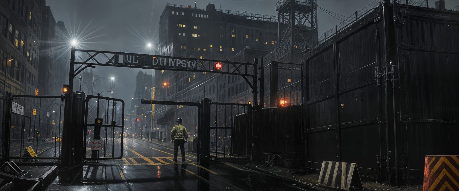 D.U.P. Checkpoint: Quarantine Zone in Acrylic Art