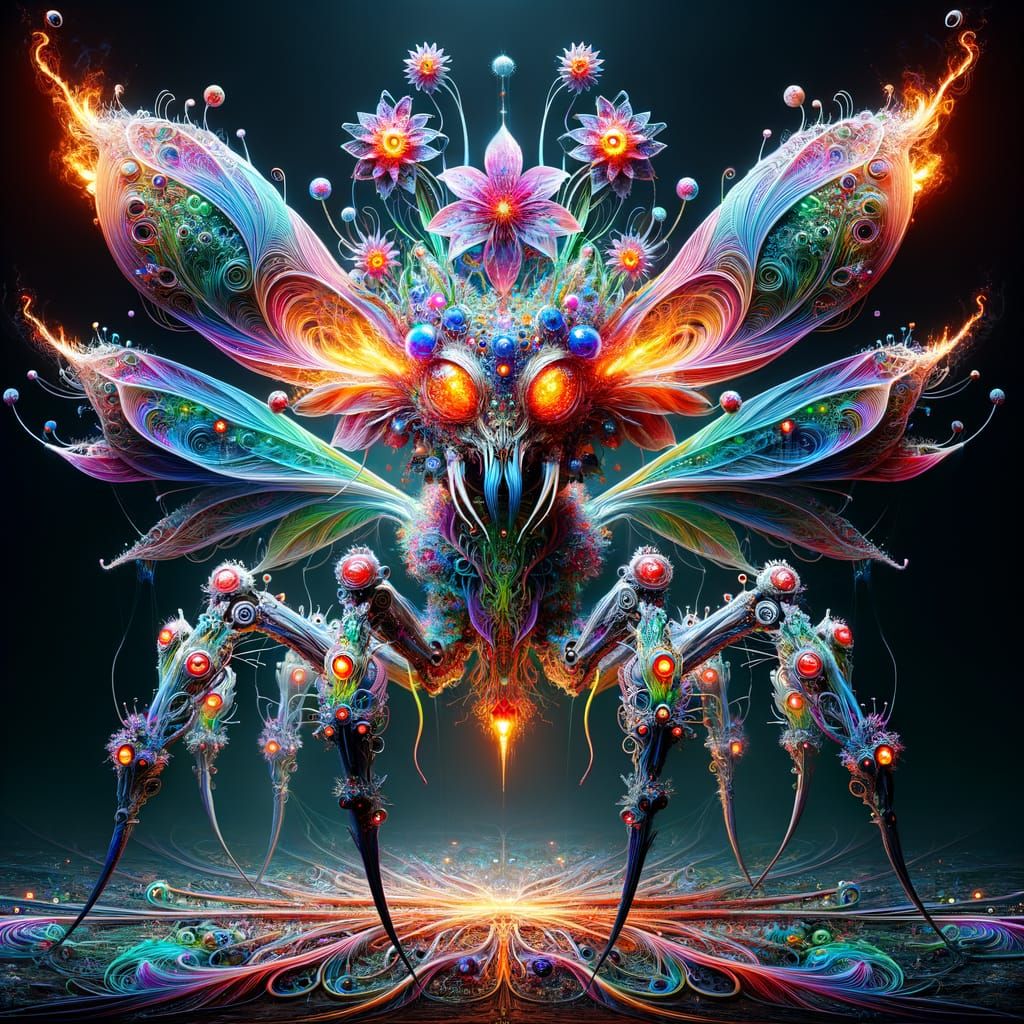 Surreal Fantasy Creatures in Cyberpunk Attire