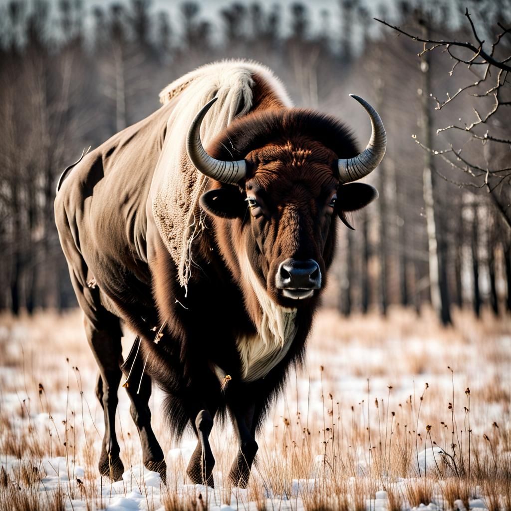 Majestic Buffalo Roams the Plains