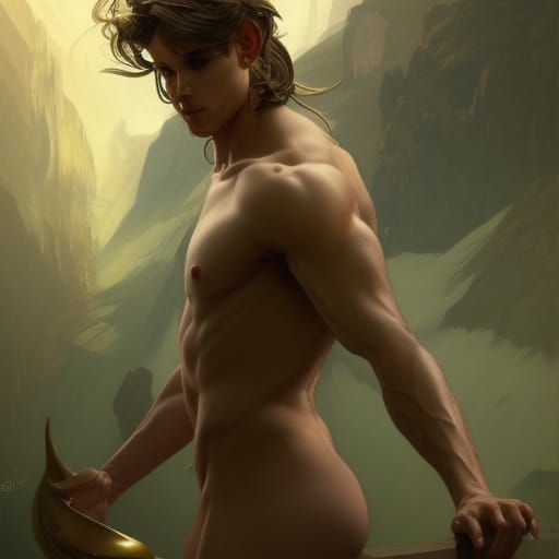 Hyperdetailed Elf Portrait in Art Nouveau Style