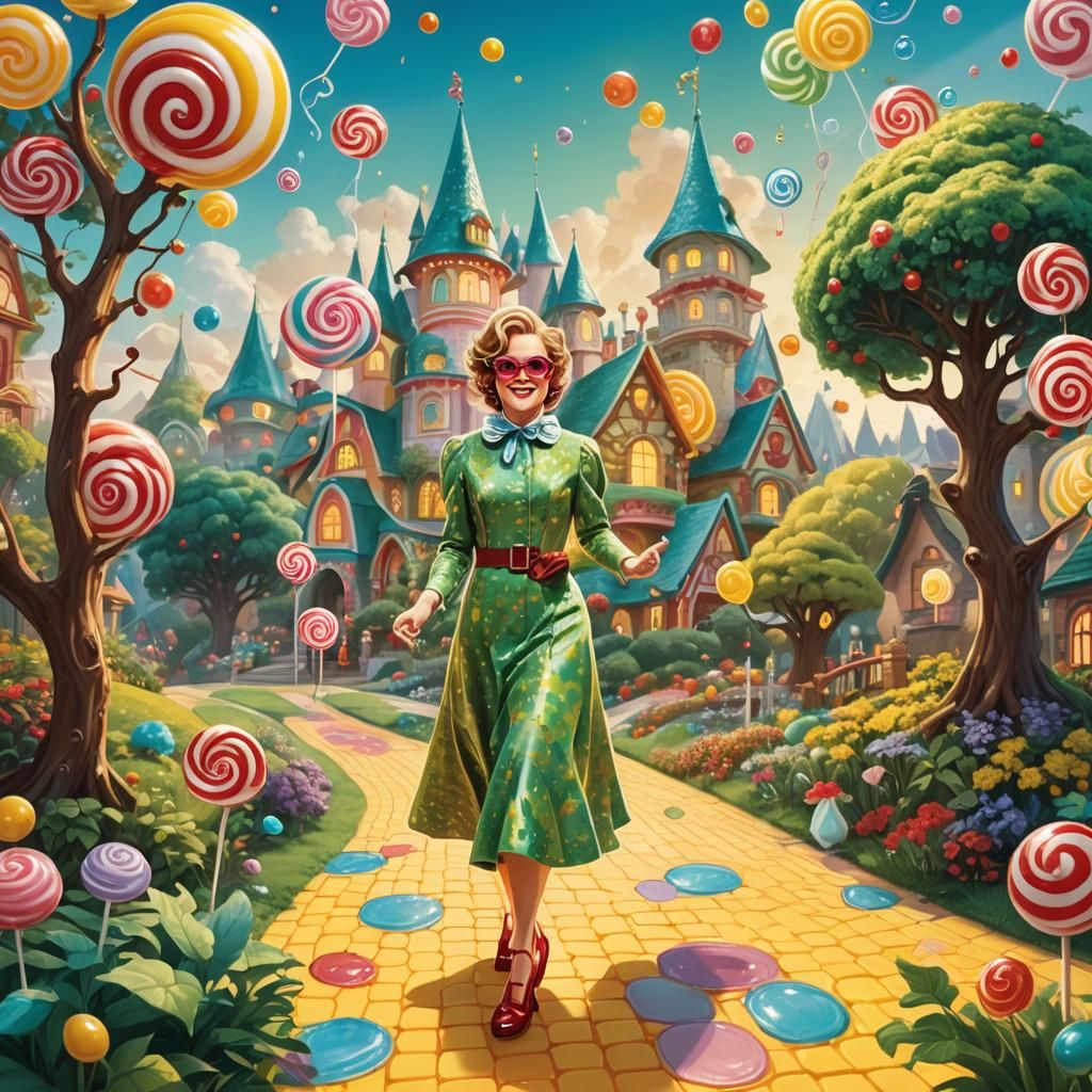 Elton John as Dorothy in Candy Land Art
