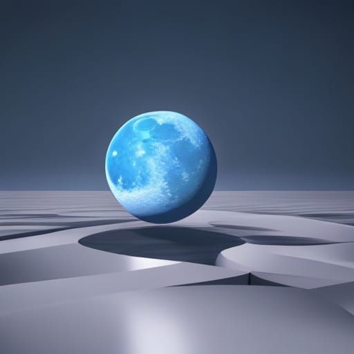 Blue Moon in Volumetric Lighting, Romantic Style