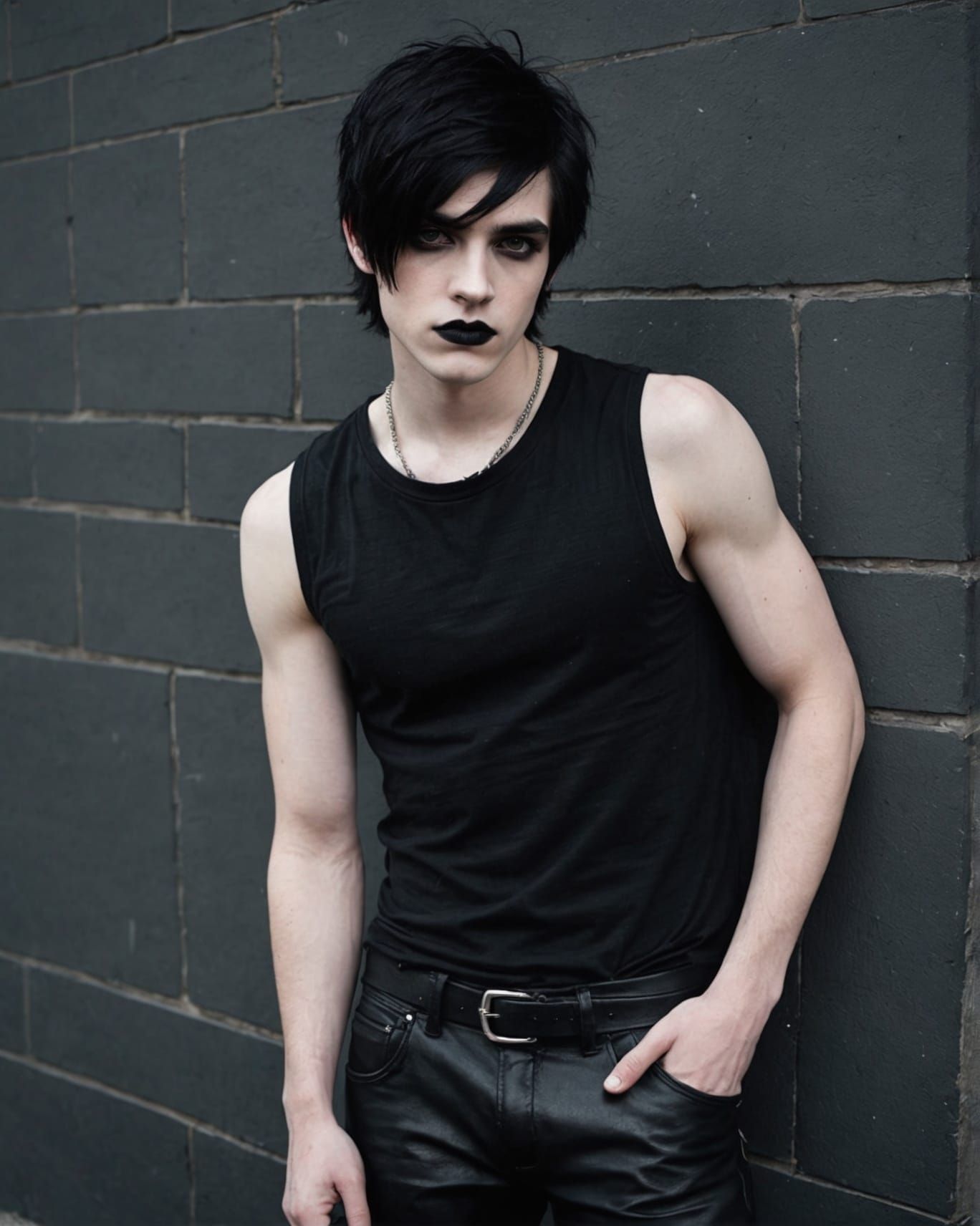 Striking Emo Youth with Bold Makeup and Style