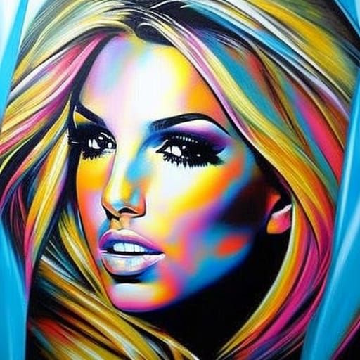 Colorful Pop Art Portrait of a Woman