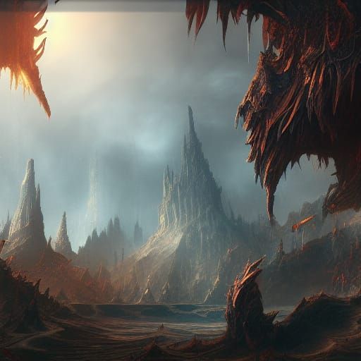 Detailed Matte Painting of Men in Fantasy Art