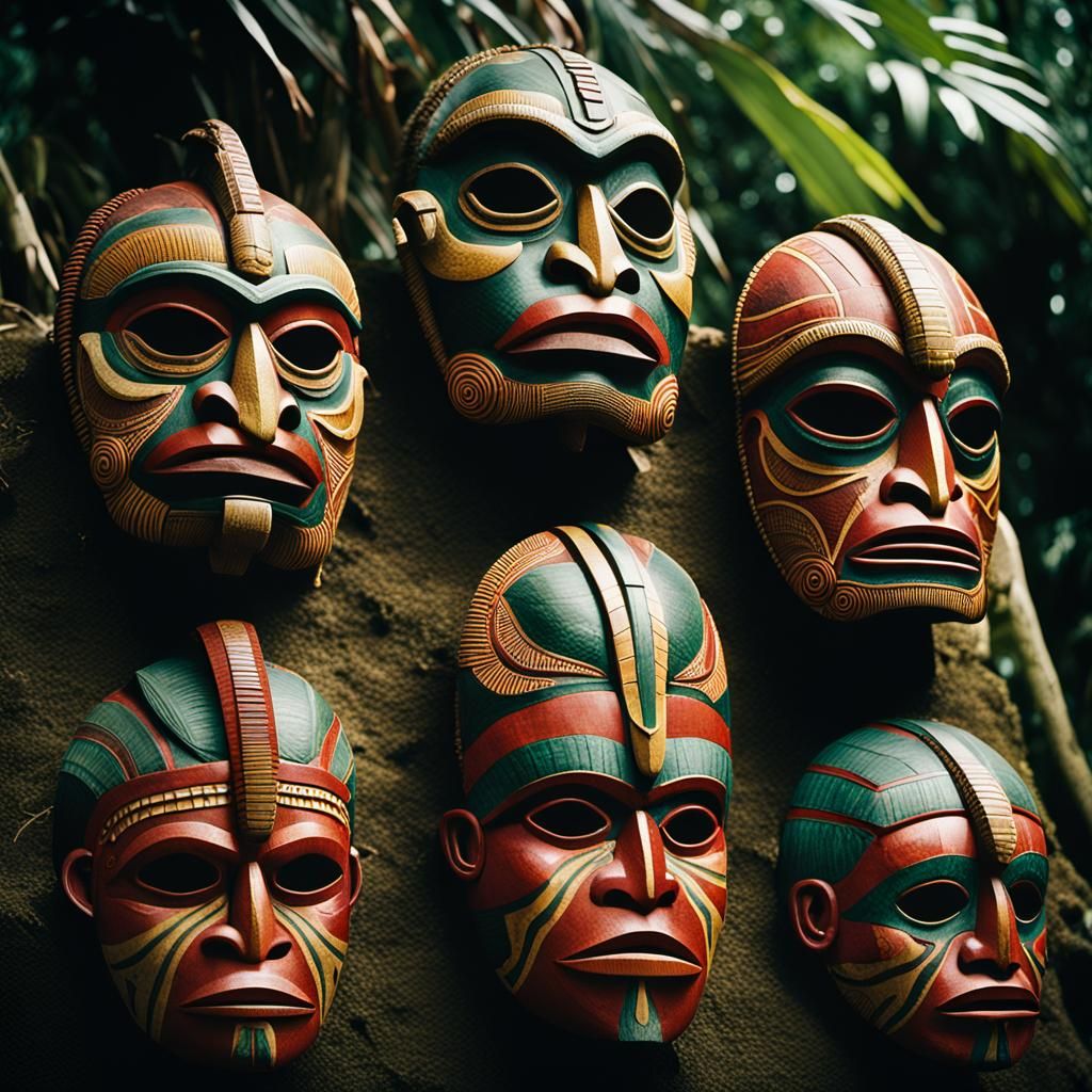 Dramatic New Guinea Ritual Masks in Film Still
