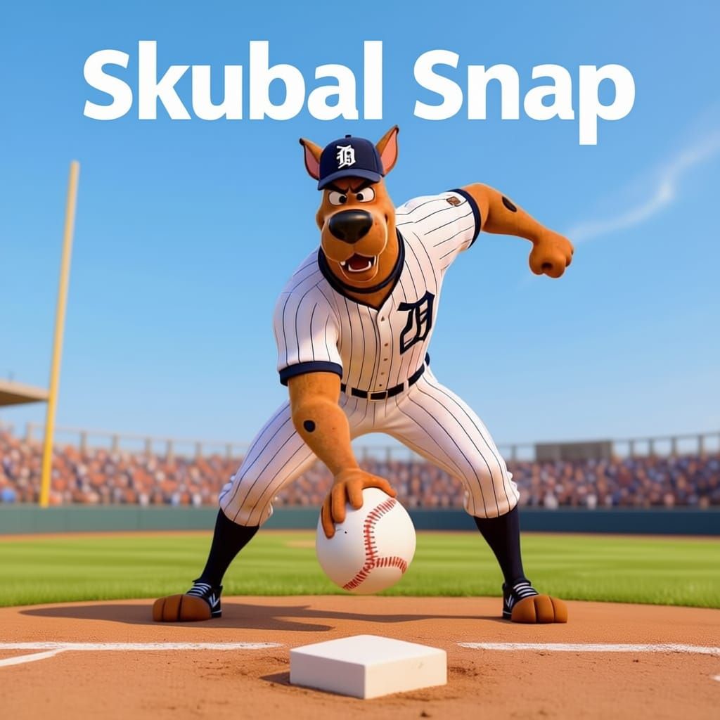 Scooby Doo Snaps Football in Detroit Tigers Uniform, Pixar S...