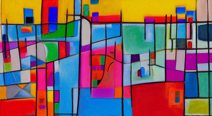 Vibrant Barcelona Cityscape in Expressionist Style
