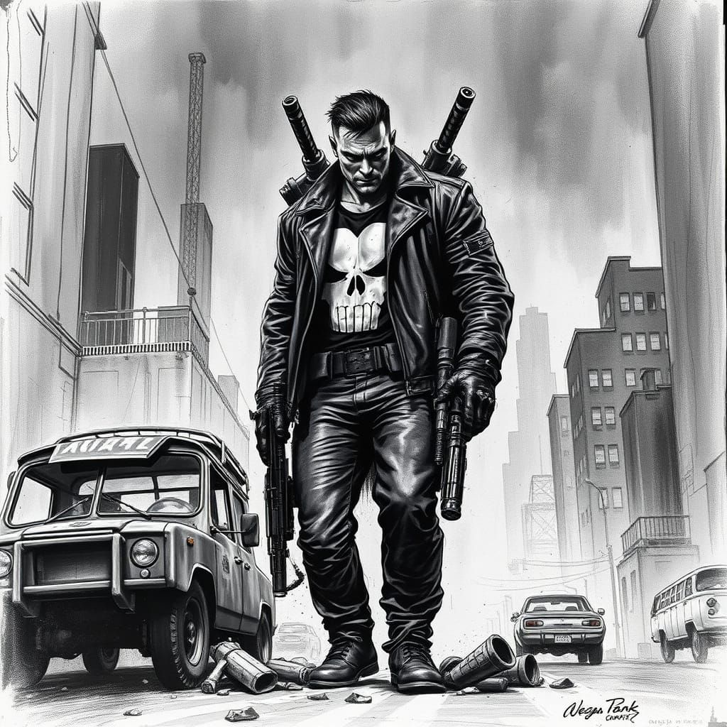 The Punisher in Gritty Urban Hyperrealism