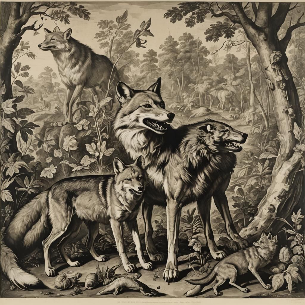 Fox and Wolf Conflict: Baroque Meets Abstract