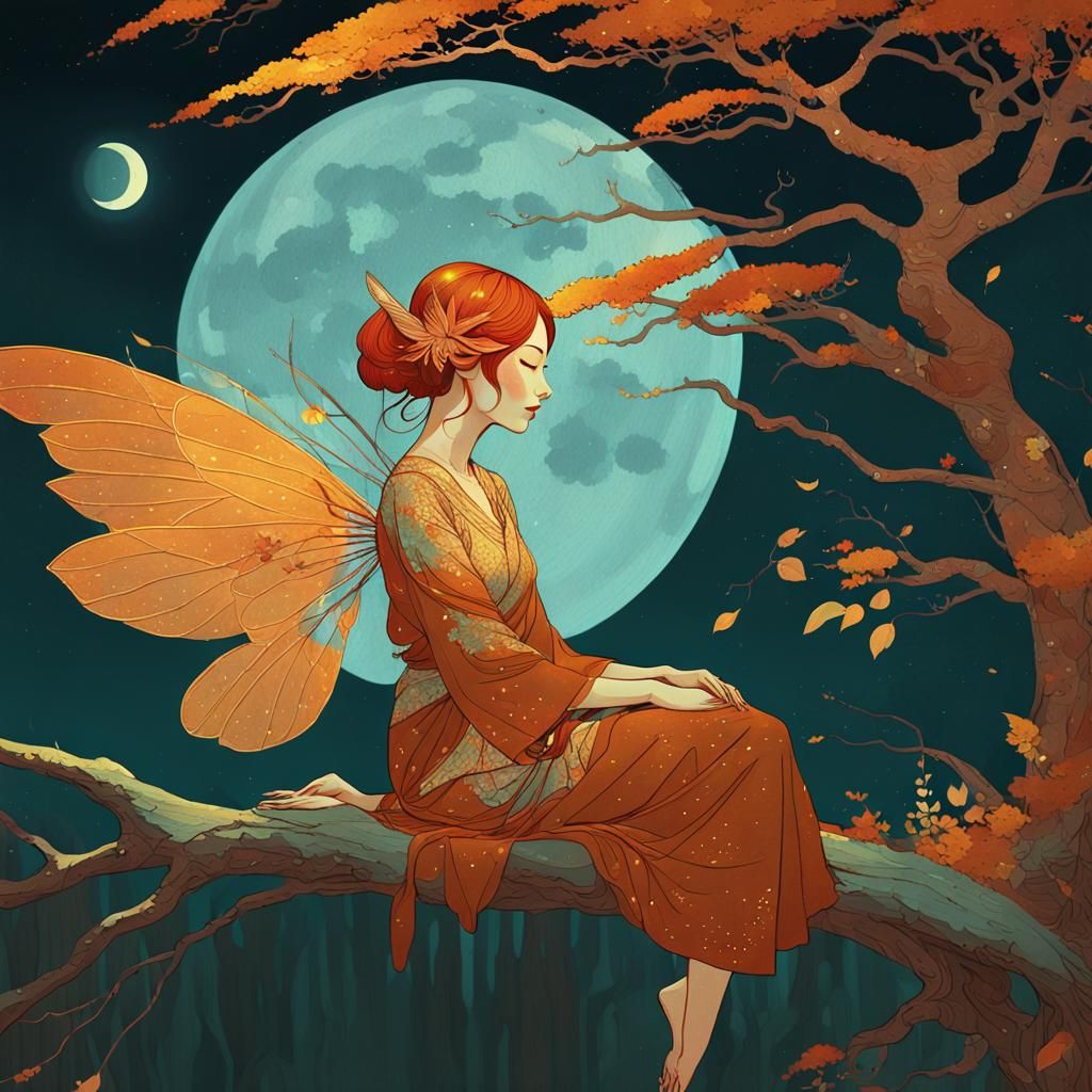 Autumn Fairy in Modern Comic Style