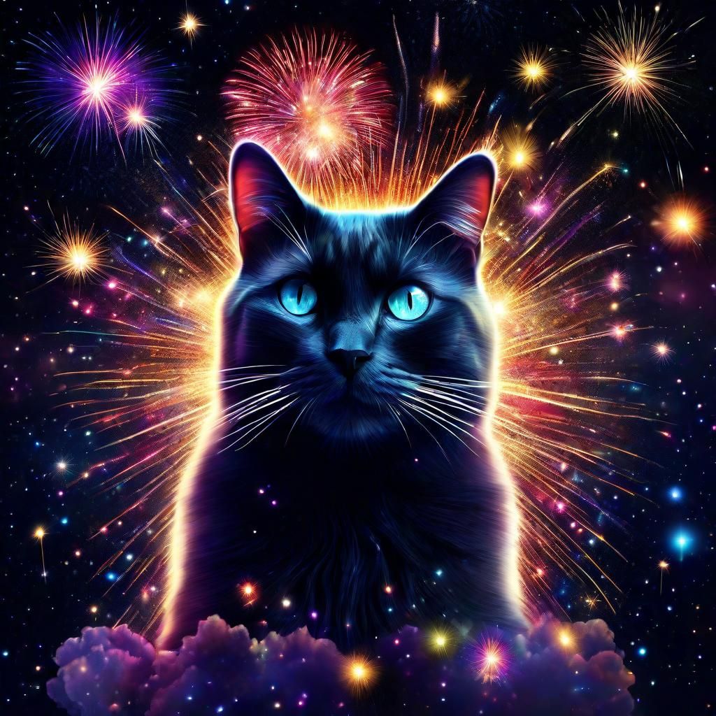 Exploding Cat: Diamond and Jewel Fireworks