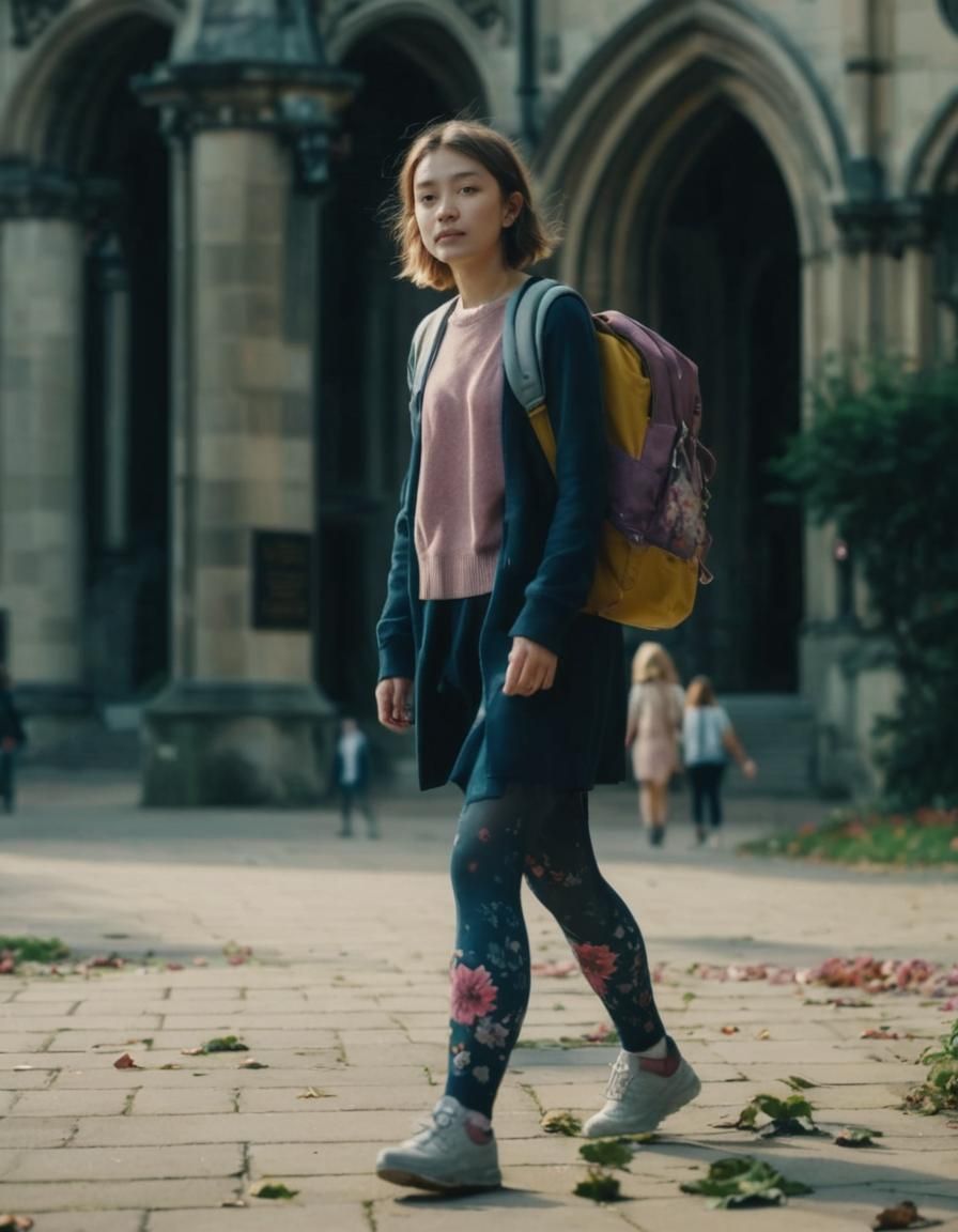 Girl on First Day of School