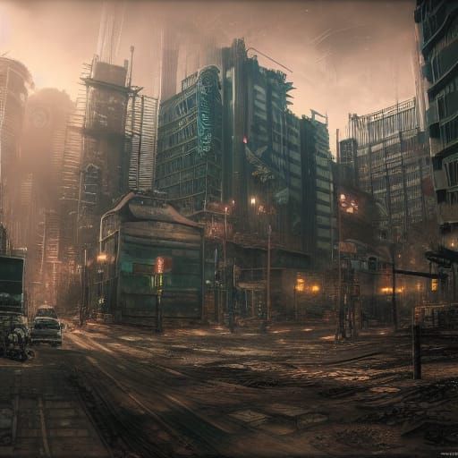 Post-Apocalyptic Tokyo in Detailed Matte Painting Style