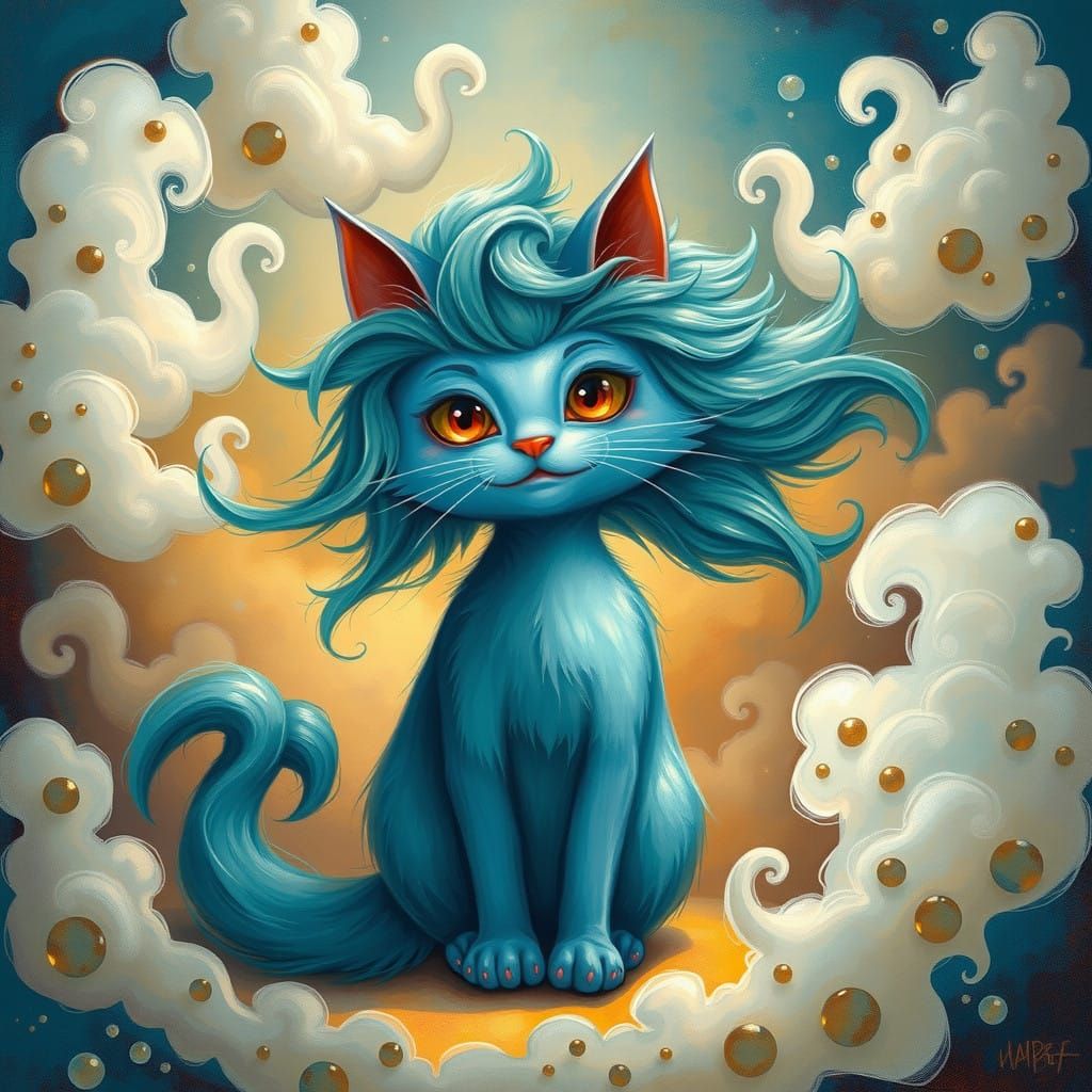 Vibrant Whimsy in Sacred Space: Expressive Cat Personificati...