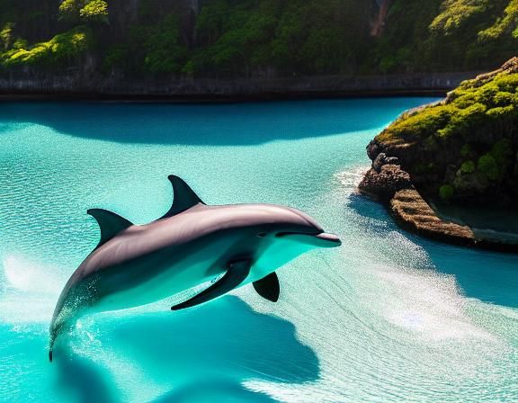 Dolphins Play in Ocean Sunlight: Photorealistic 8k