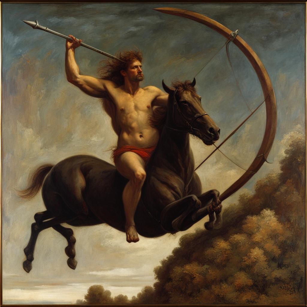 Sagittarius in Style of Arnold Bocklin