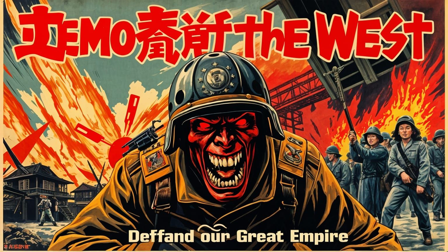 WWII Japanese Propaganda Poster Depicts Defiant American Pat...