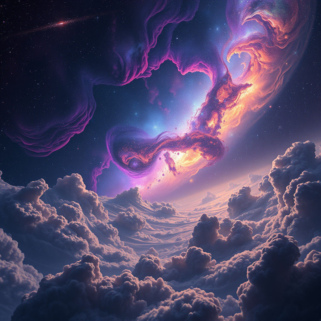 Breathtaking Galaxy Vista in Matte Painting Style