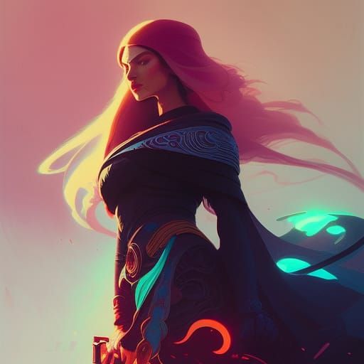 Detailed Woman's Portrait in Atmospheric Digital Art Style