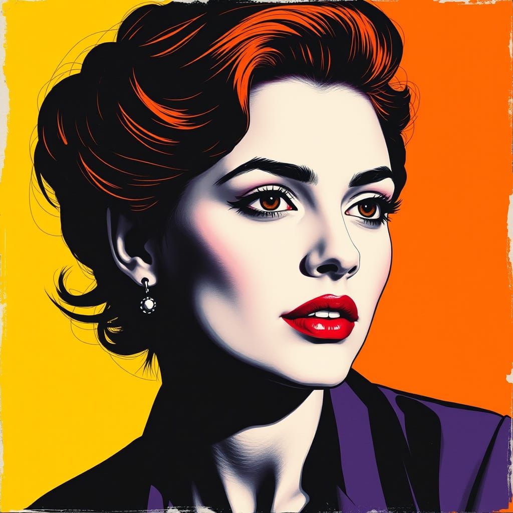 Vibrant Pop Art Portrait of a Woman